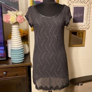 Free people sack green lace dress size L